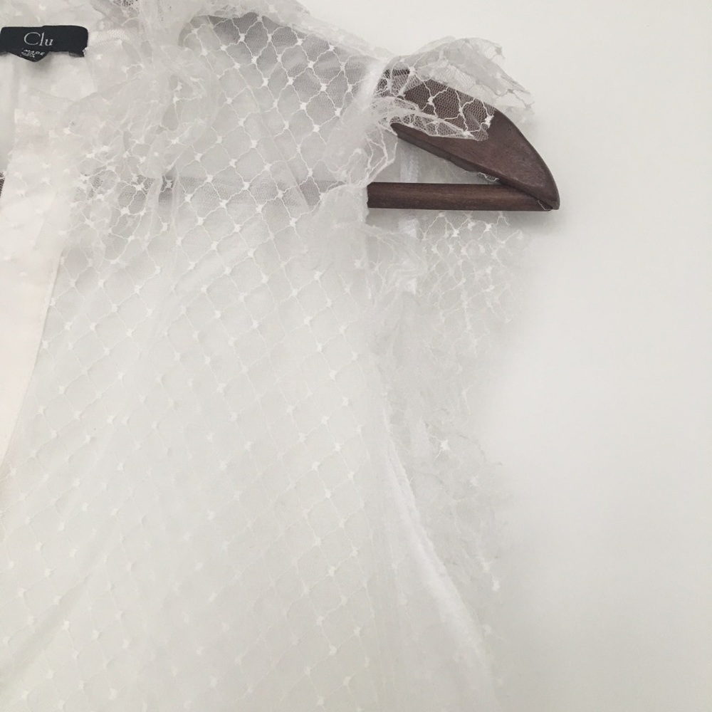 Clu Lacey blouse /top in White. Size Small